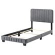 Glory Furniture Lodi Velvet Upholstered Twin Bed in Gray