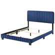 Glory Furniture Lodi Velvet Upholstered Full Bed in Navy Blue