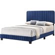Glory Furniture Lodi Velvet Upholstered Full Bed in Navy Blue