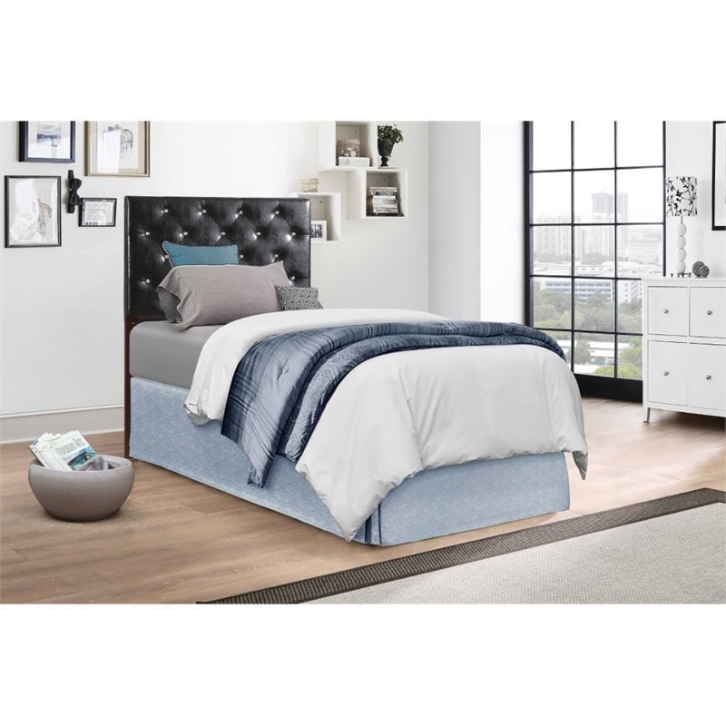 Glory Furniture Super Nova Faux Leather Upholstered Twin Headboard in Black