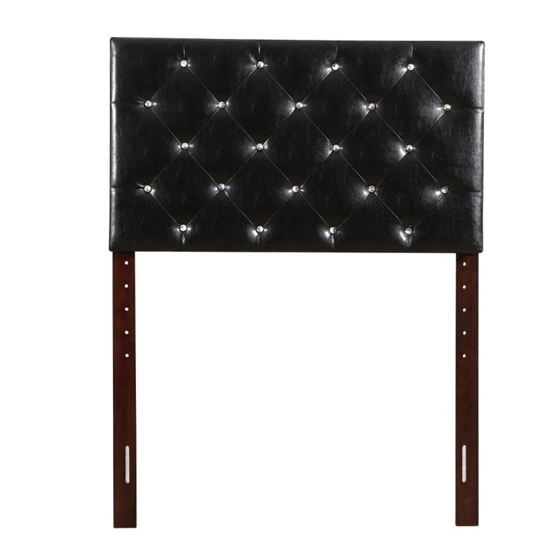 Glory Furniture Super Nova Faux Leather Upholstered Twin Headboard in Black