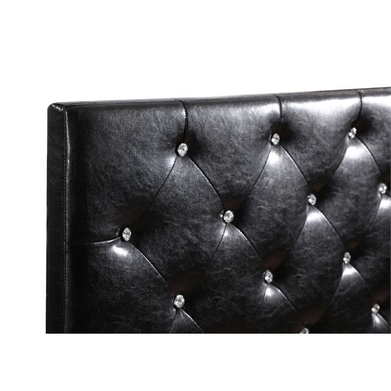 Glory Furniture Super Nova Faux Leather Upholstered Twin Headboard in Black