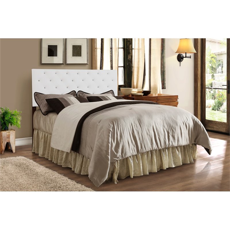 Glory Furniture Super Nova Faux Leather Upholstered Queen Headboard in White