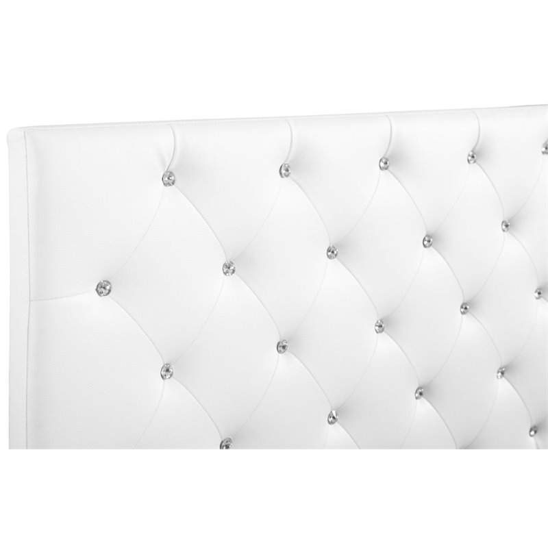 Glory Furniture Super Nova Faux Leather Upholstered Queen Headboard in White