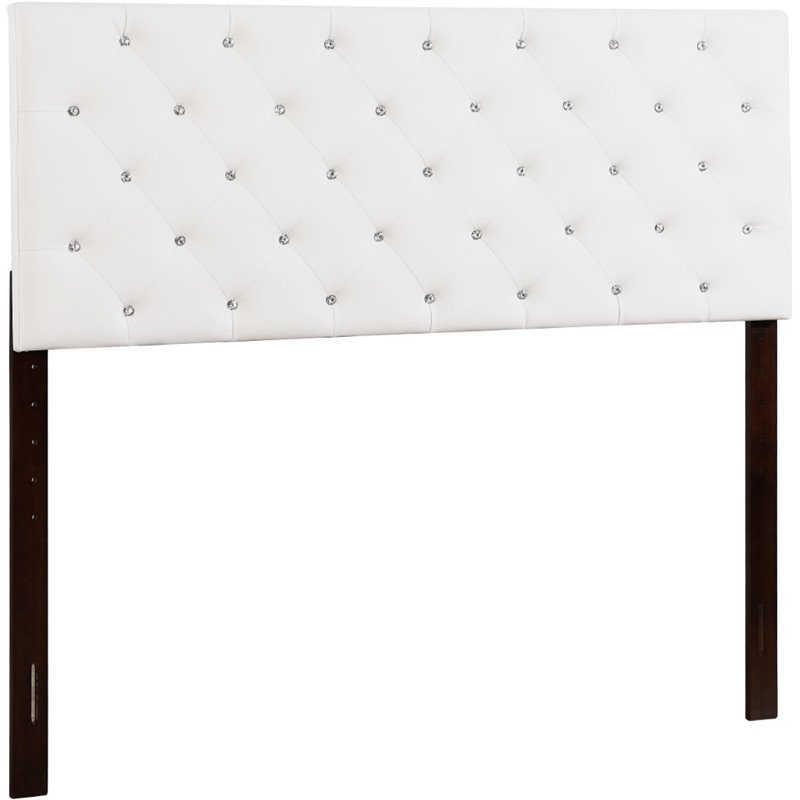 Glory Furniture Super Nova Faux Leather Upholstered Queen Headboard in White