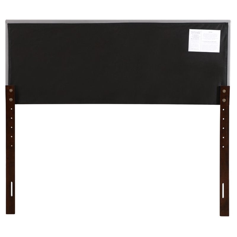 Glory Furniture Super Nova Faux Leather Upholstered Full Headboard in Light Gray