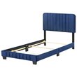 Glory Furniture Lodi Velvet Upholstered Twin Bed in Navy Blue