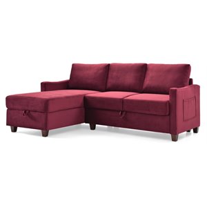 glory furniture monica velvet sectional with storage