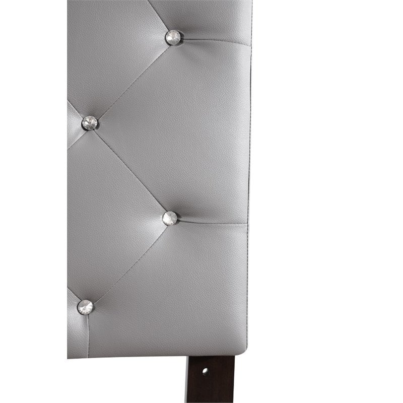 Glory Furniture Super Nova Faux Leather Upholstered Queen Headboard in Gray