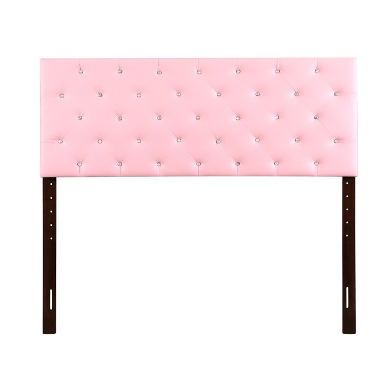 Glory Furniture Super Nova Faux Leather Upholstered Full Headboard in Pink