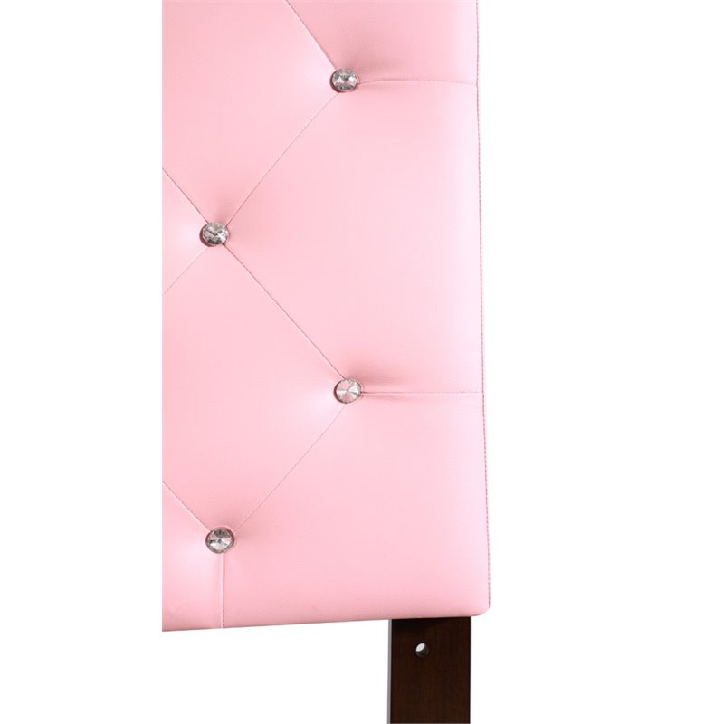 Glory Furniture Super Nova Faux Leather Upholstered Full Headboard in Pink