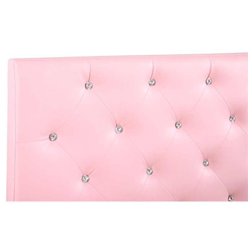 Glory Furniture Super Nova Faux Leather Upholstered Full Headboard in Pink