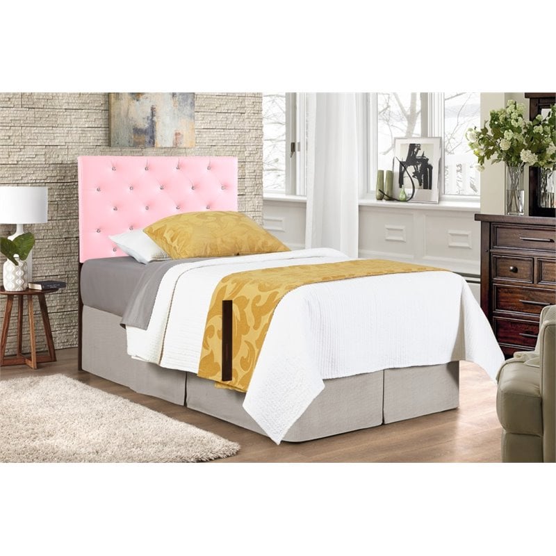 Glory Furniture Super Nova Faux Leather Upholstered Twin Headboard in Pink