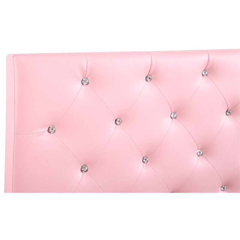 Glory Furniture Super Nova Faux Leather Upholstered Twin Headboard in Pink