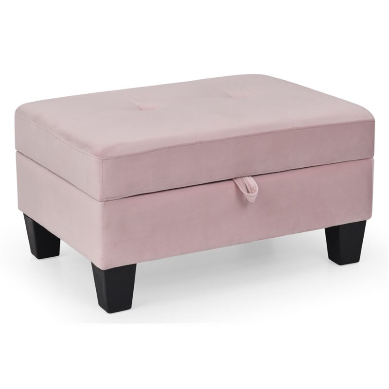 Glory Furniture Monaco Velvet Ottoman in Pink Cymax Business