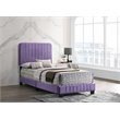 Glory Furniture Lodi Velvet Upholstered Twin Bed in Purple