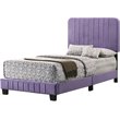Glory Furniture Lodi Velvet Upholstered Twin Bed in Purple