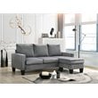 Glory Furniture Jessica Velvet Sofa Chaise in Gray