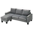 Glory Furniture Jessica Velvet Sofa Chaise in Gray