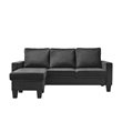 Glory Furniture Jessica Velvet Sofa Chaise in Black