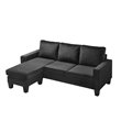Glory Furniture Jessica Velvet Sofa Chaise in Black