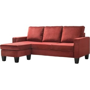 glory furniture jessica velvet sofa chaise