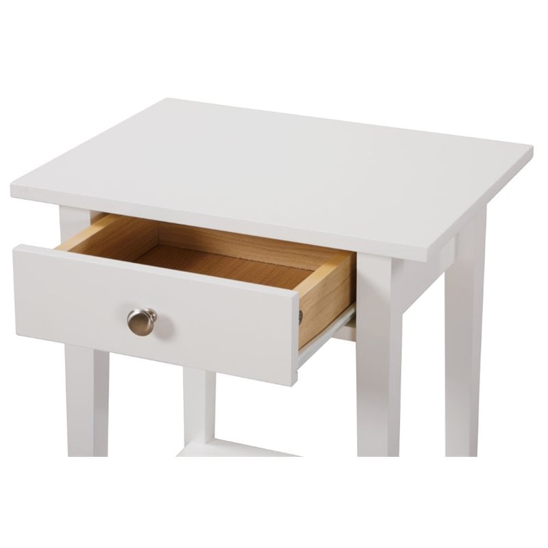 Glory Furniture Dalton 1 Drawer Nightstand in White