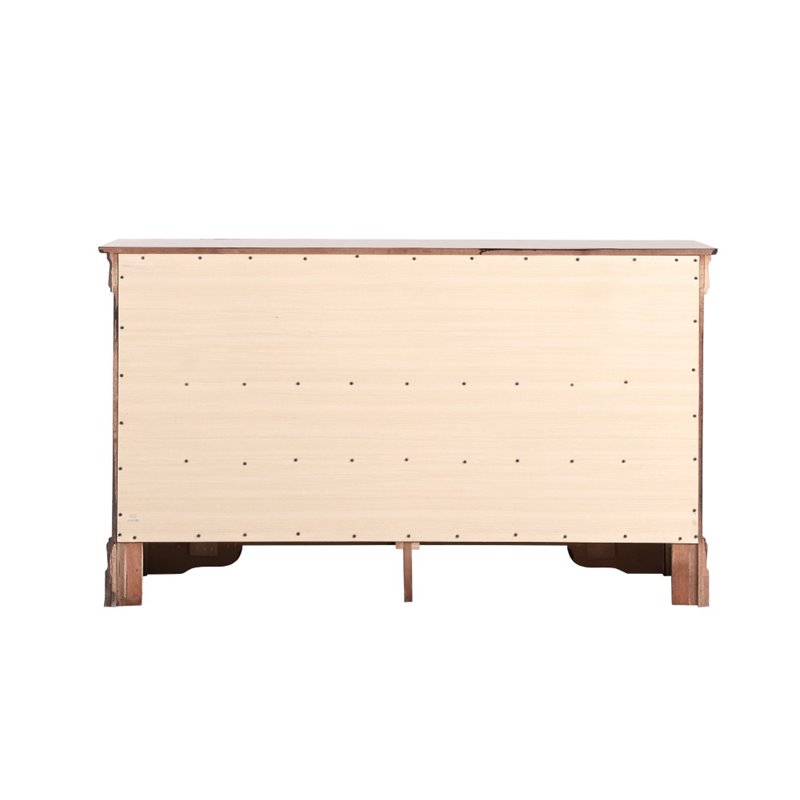 Glory Furniture Louis Phillipe 6 Drawer Dresser in Cherry