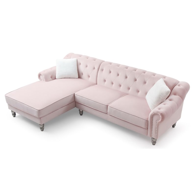 Glory Furniture Encino Velvet Sectional, Encino Medium Brown Leather Sofa