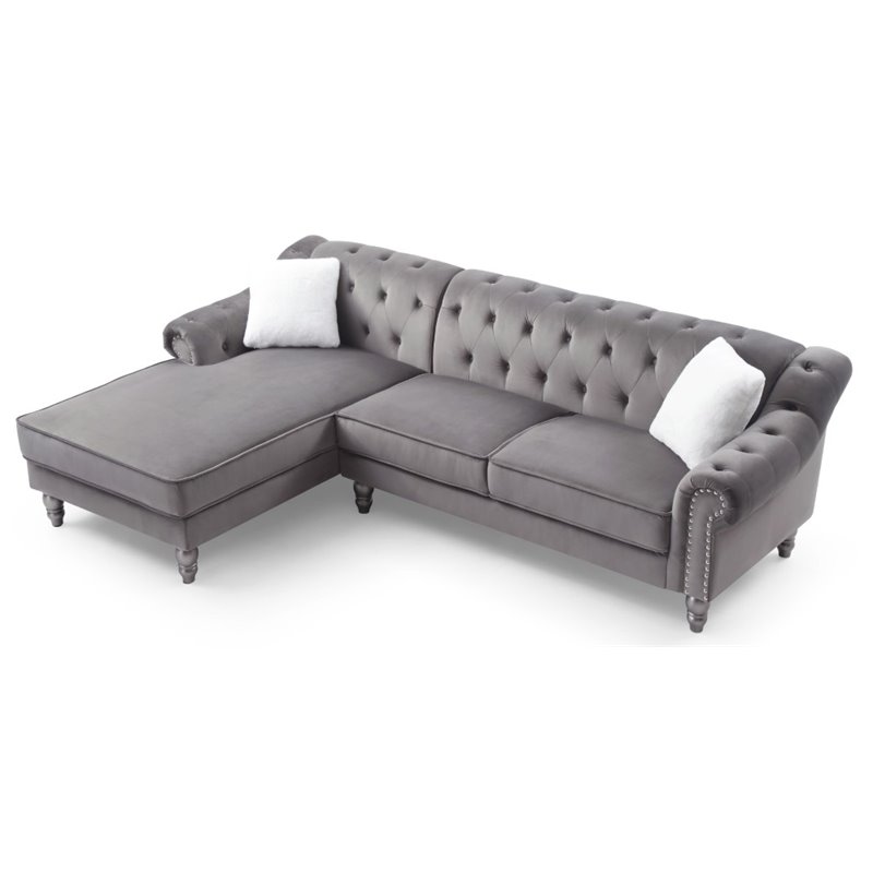 Glory Furniture Encino Velvet Sectional, Encino Medium Brown Leather Sofa