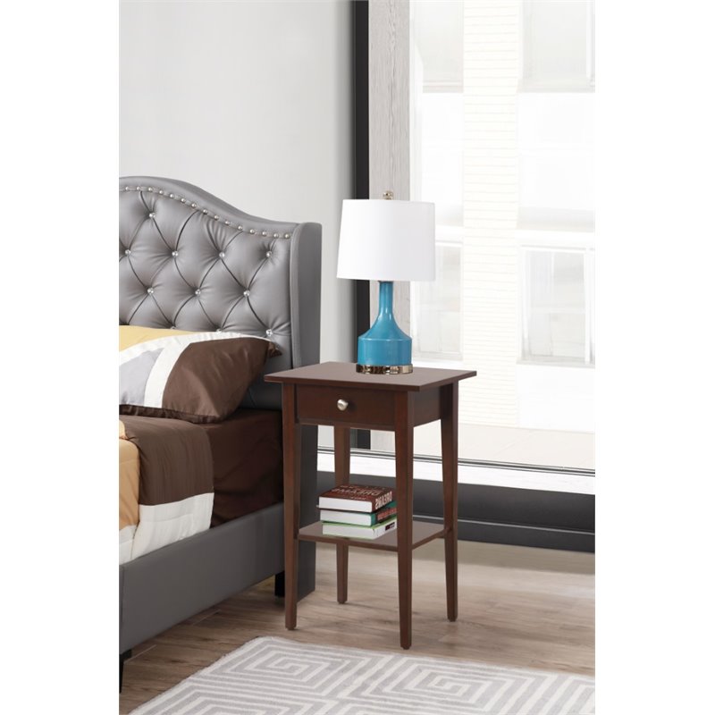 Glory Furniture Dalton 1 Drawer Nightstand in Cappuccino