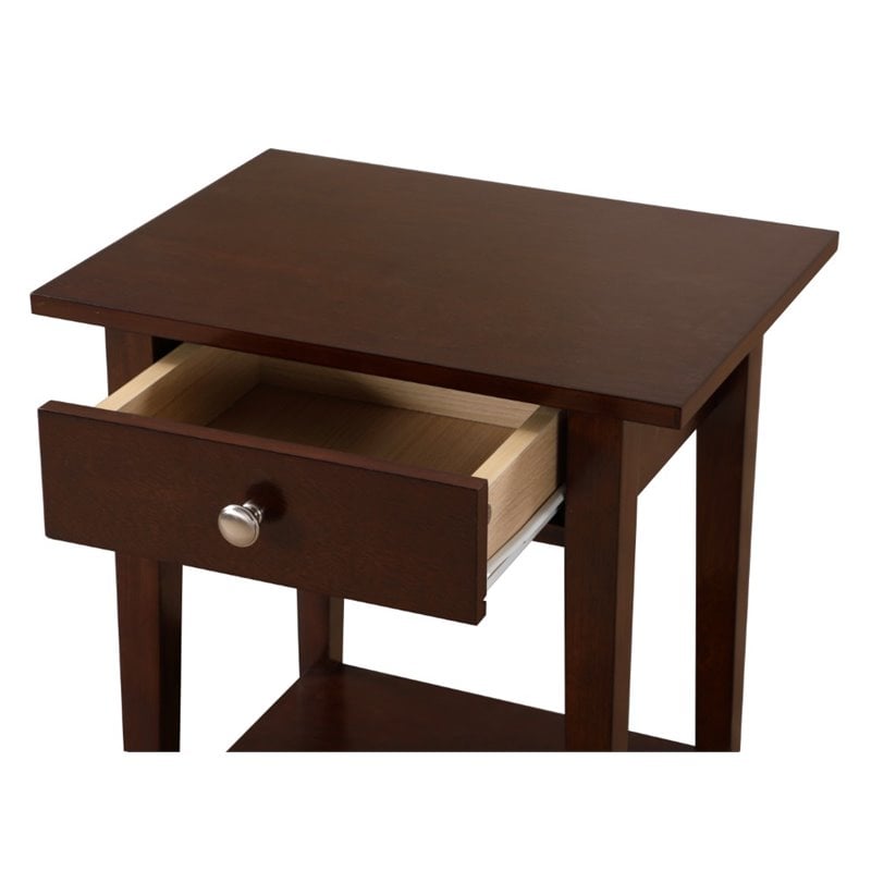 Glory Furniture Dalton 1 Drawer Nightstand in Cappuccino