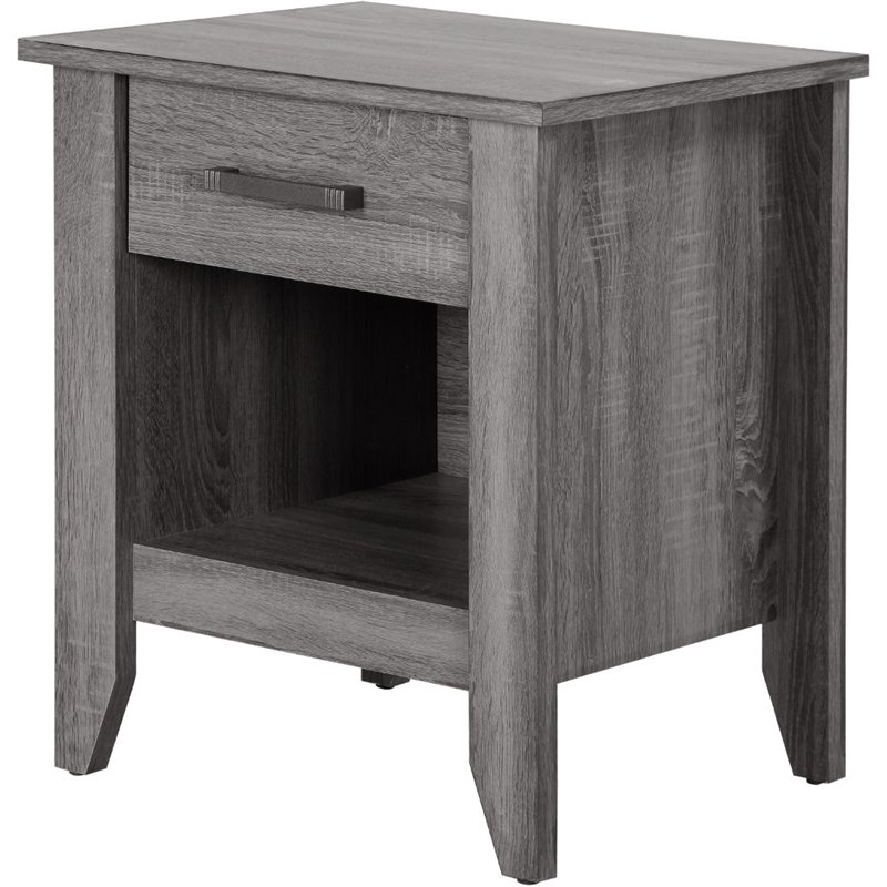 Glory Furniture Lennox 1 Drawer Nightstand in Gray