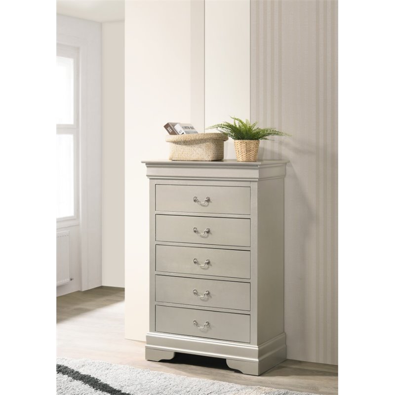 Glory Furniture Louis Phillipe White 5 Drawers Chest