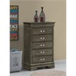 Glory Furniture Louis Phillipe 5-Drawers Bedroom Chest in Gray