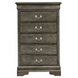 Glory Furniture Louis Phillipe 5-Drawers Bedroom Chest in Gray