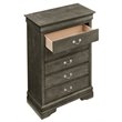 Glory Furniture Louis Phillipe 5-Drawers Bedroom Chest in Gray