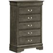 Glory Furniture Louis Phillipe 5-Drawers Bedroom Chest in Gray