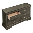 Glory Furniture Louis Phillipe 6 Drawer Dresser in Gray