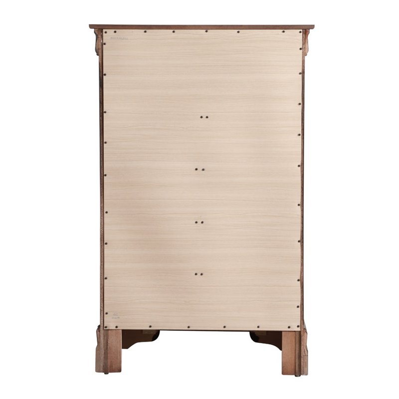 Glory Furniture Louis Phillipe 5 Drawer Chest in Cappuccino
