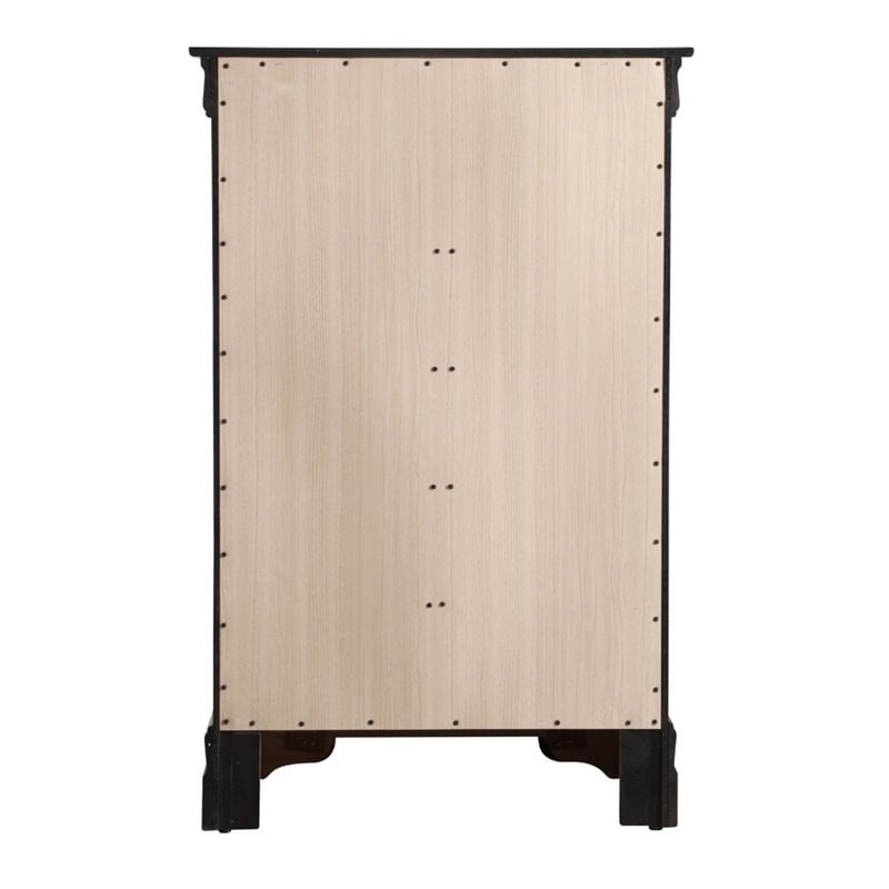 Glory Furniture Louis Phillipe 5 Drawer Chest in Black