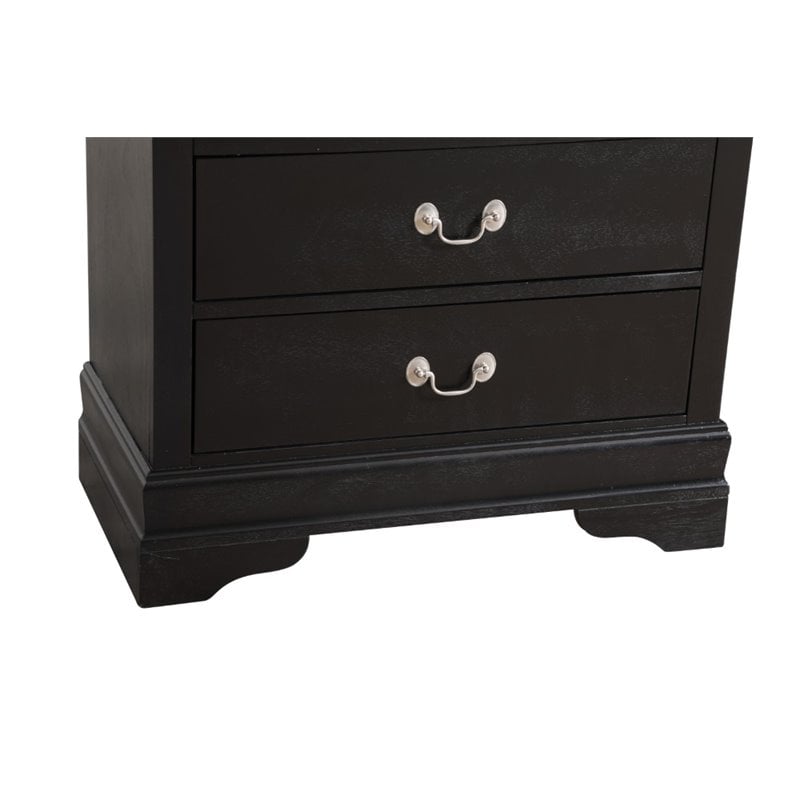Glory Furniture Louis Phillipe 5 Drawer Chest in Black