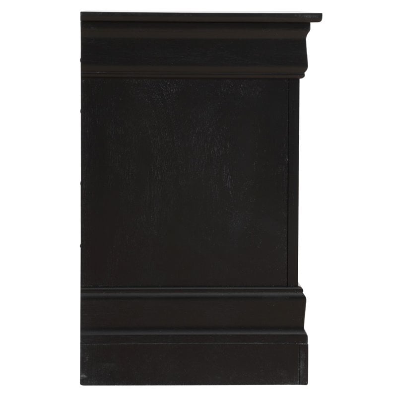 Glory Furniture Louis Phillipe 2 Drawer Nightstand in Black
