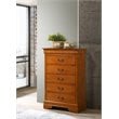 Glory Furniture Louis Phillipe 5-Drawers Bedroom Chest in Oak