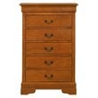 Glory Furniture Louis Phillipe 5-Drawers Bedroom Chest in Oak