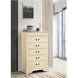 Glory Furniture Louis Phillipe 5-Drawers Bedroom Chest in Beige