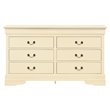 Glory Furniture Louis Phillipe 6 Drawer Dresser in Beige