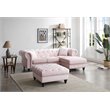 Glory Furniture Nola Velvet Sofa Chaise in Pink