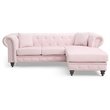 Glory Furniture Nola Velvet Sofa Chaise in Pink