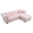 Glory Furniture Nola Velvet Sofa Chaise in Pink